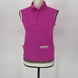 ROBERTO CAVALLI Freedom Mock Neck Tank  Active Top Sleeveless Size 42 Magenta